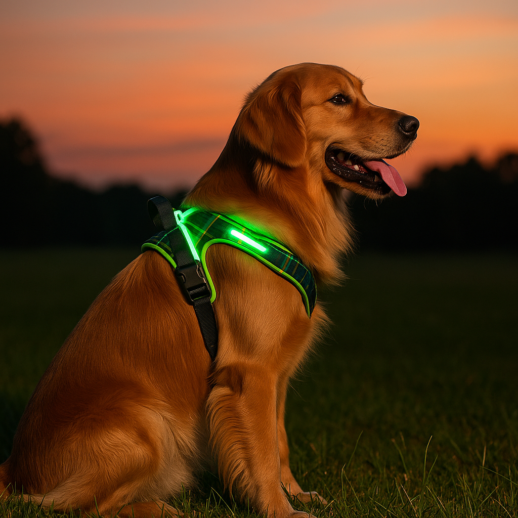 harnais chien anti traction lumineux