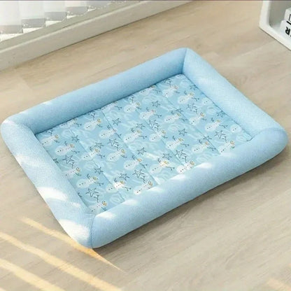 chien tapis rafraichissant bleu