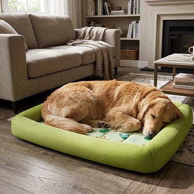 Chien Tapis rafraichissant Bordure surélevée en mousse
