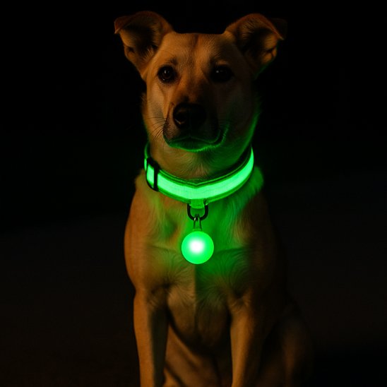 Collier lumineux chien pendentif assortie