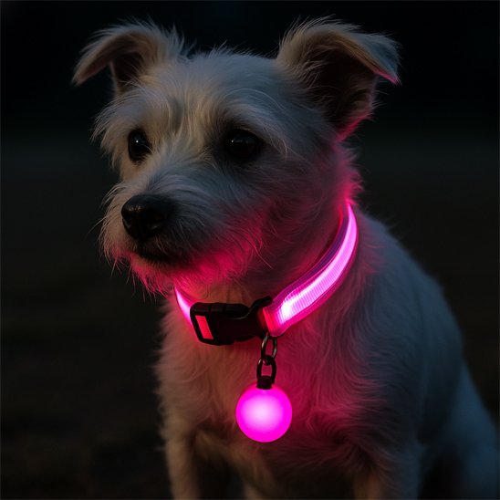 Collier lumineux chien visible et confortable