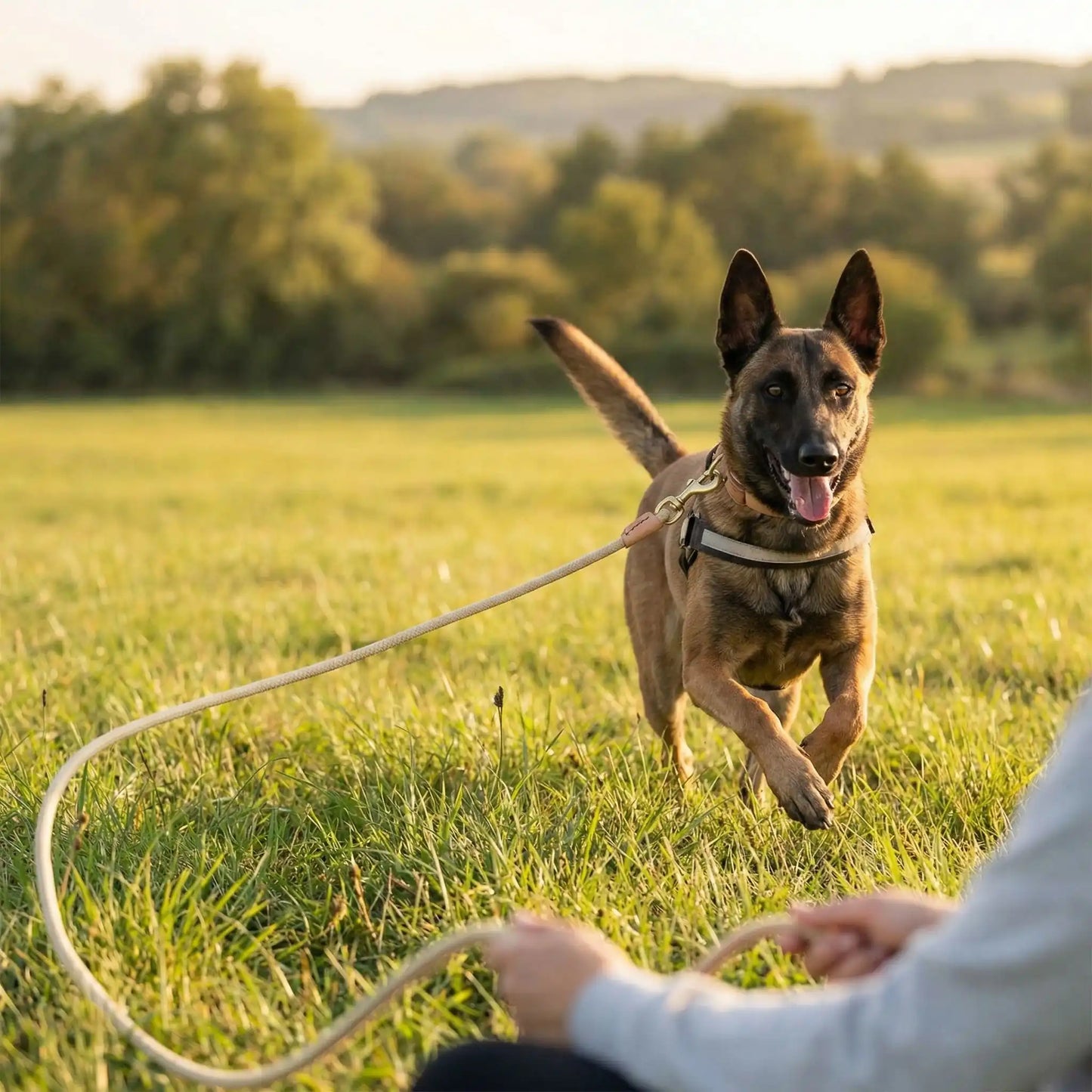 longe chien exercice rappel