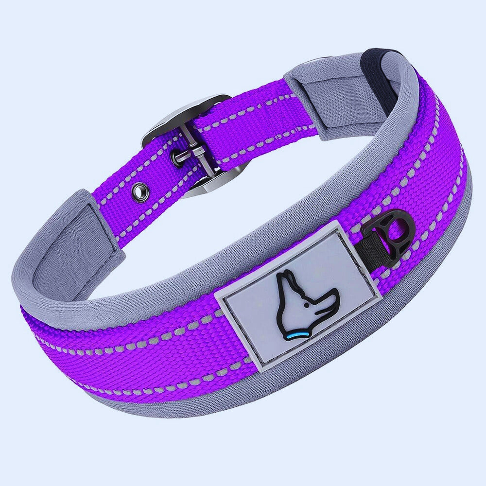 Collier chien Confort & Réfléchissant Patte Naturelle | Pattes Museau & Cie™
