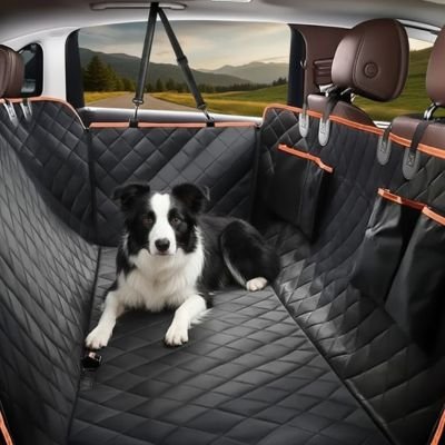 Protection voiture chien​ ouvertures intégrées pour l'accès aux ceintures de sécurité et fixations robustes aux appuie-têtes