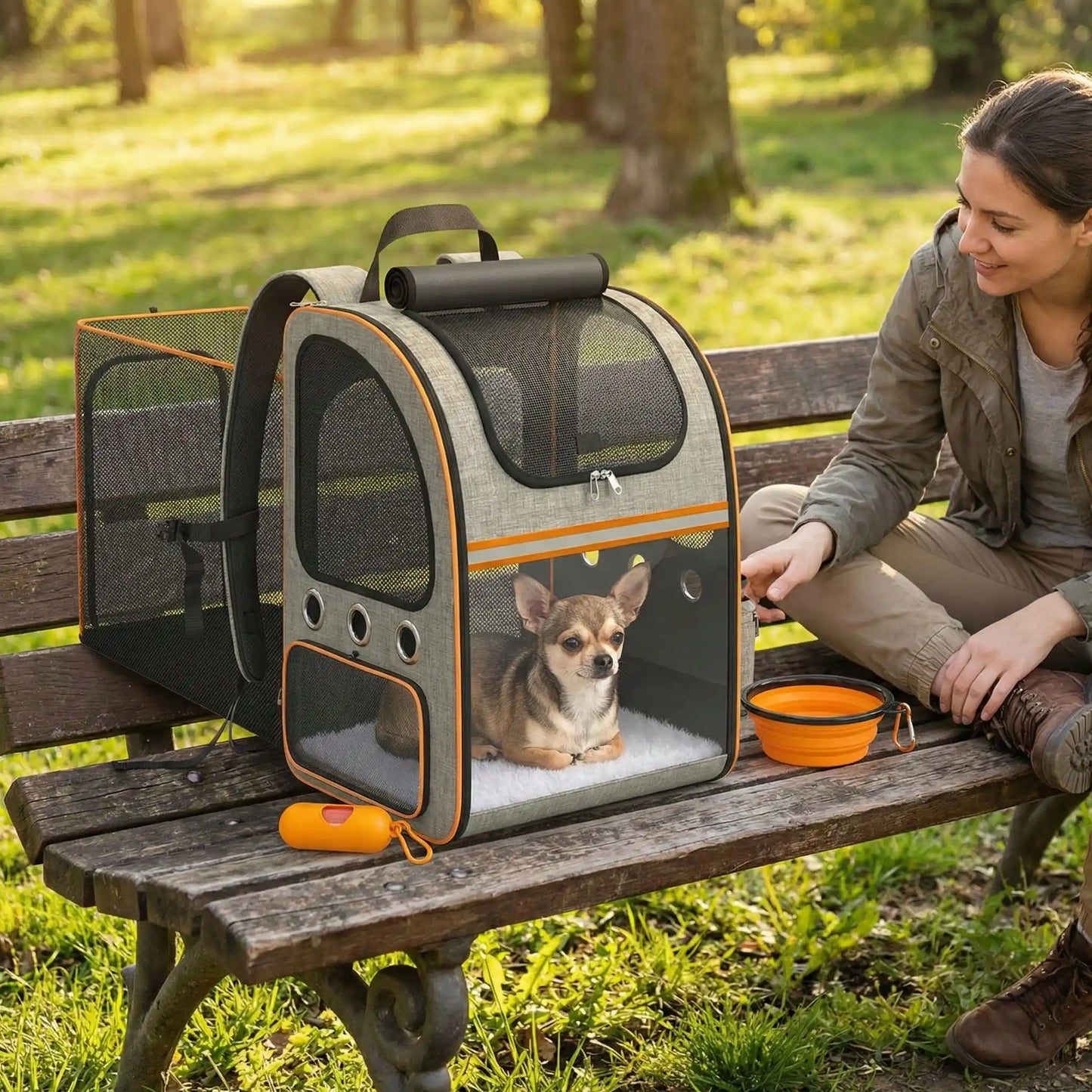 sac a dos pour chien confort repos plein air