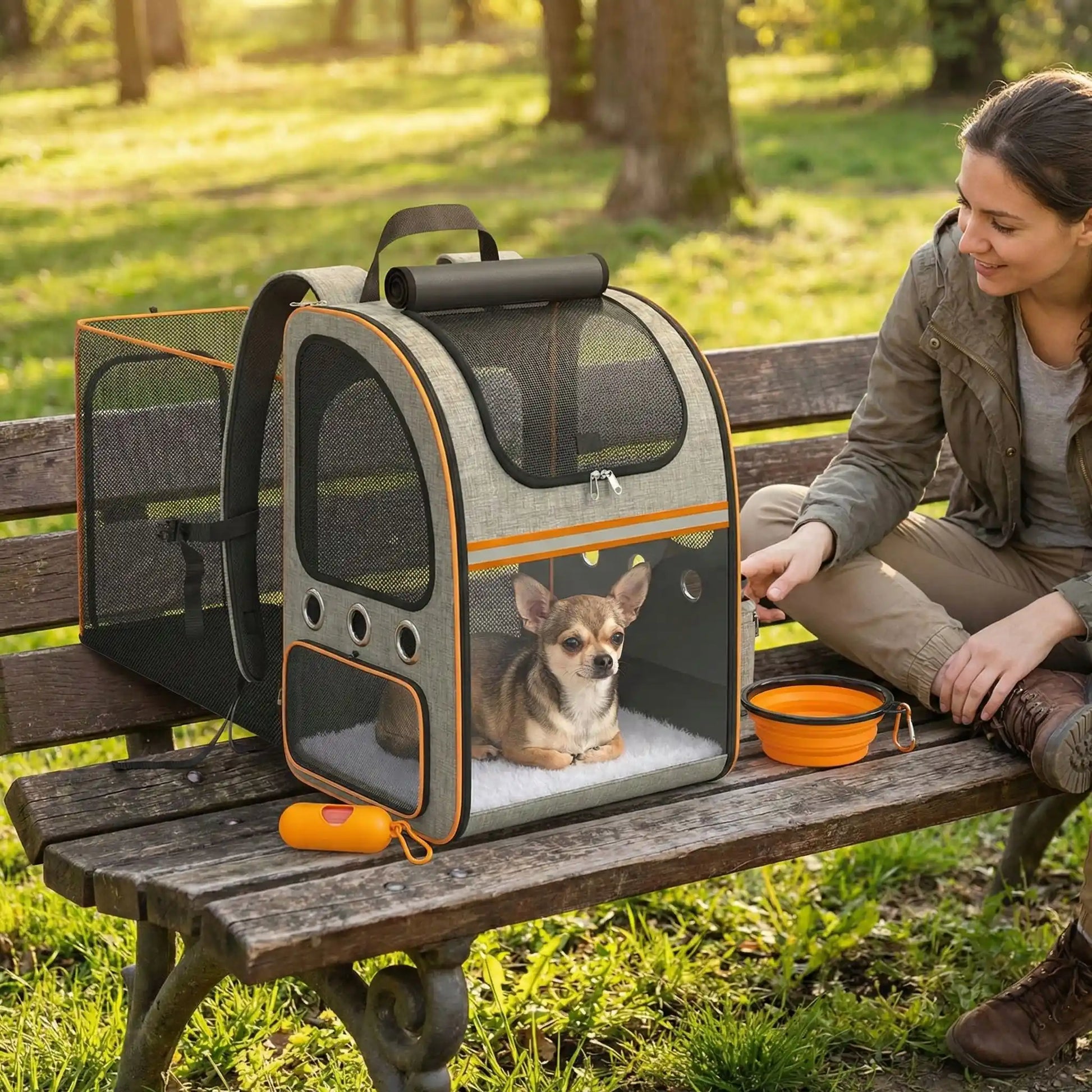 sac a dos pour chien confort repos plein air