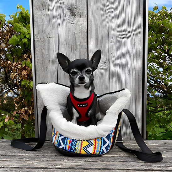 sac de transport chien interieur double peluche douce