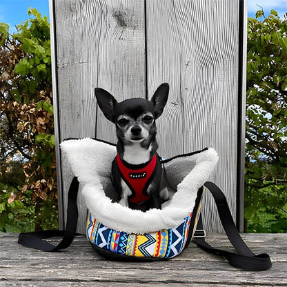 sac de transport chien interieur double peluche douce