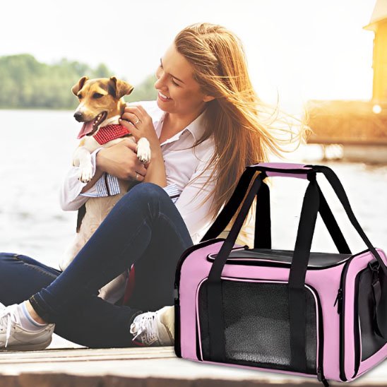 sac de transport pour chien poignées rembourrées