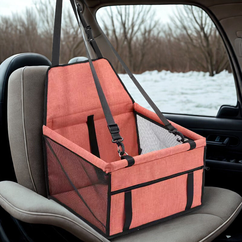 siège auto chien orange