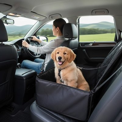 Siege auto pour chien Confort pour l'animal fond rembourré, parois latérales