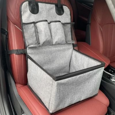 Siege auto pour chien Matériau résistant Tissu gris chiné durable