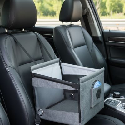 Siege auto pour chien structure rigide avec parois en textile